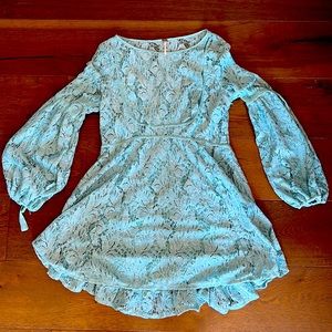 Free People teal lace short dress